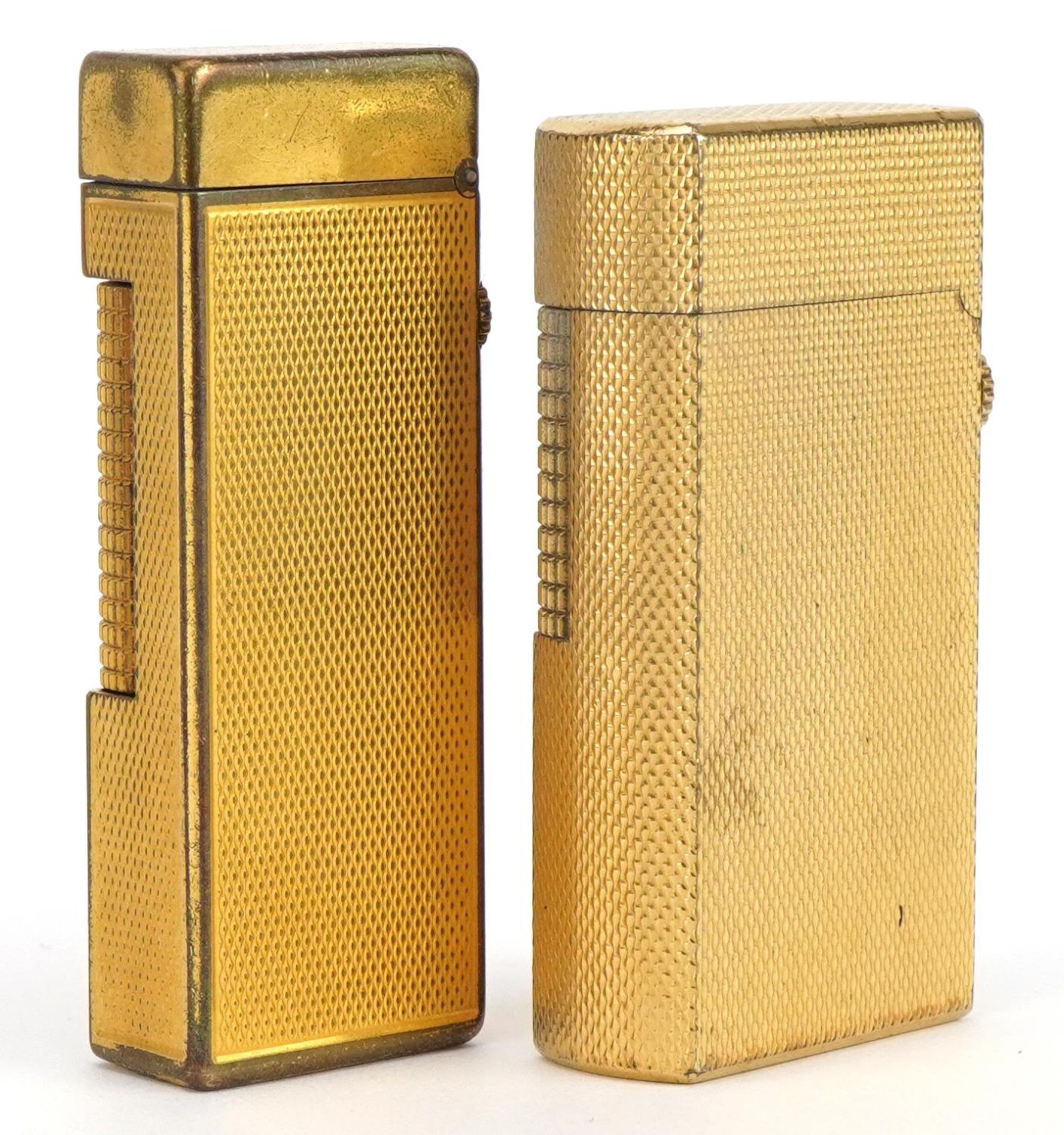Two Dunhill gold plated pocket lighters