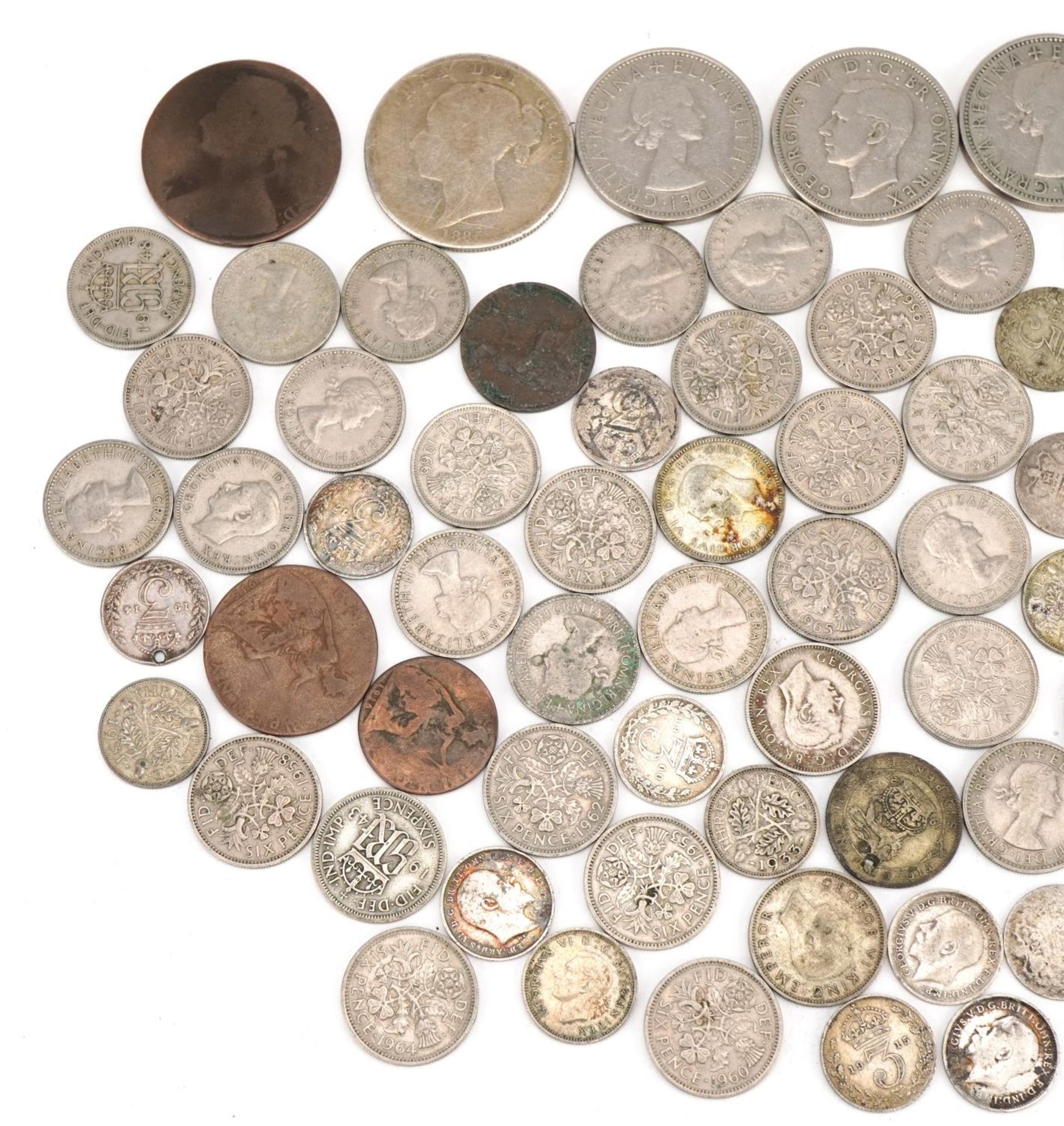 Victorian and later British coinage including half crowns and sixpences, 280.0g - Image 2 of 3