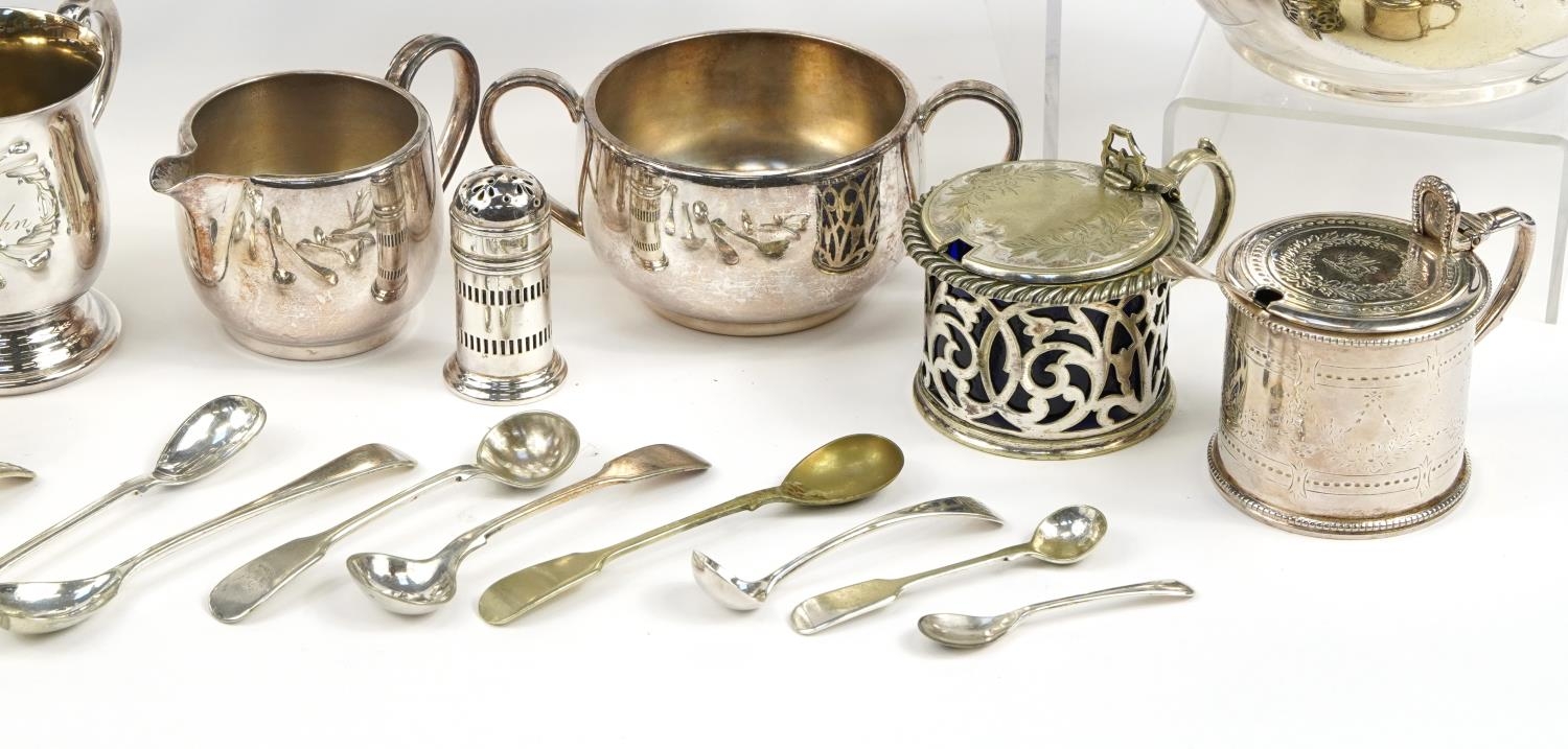 Victorian and later silverplate including teapots, coffee pot, large sifter and cruet - Image 4 of 6