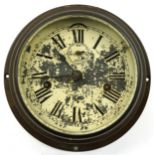 Shipping interest Kelvin, White & Hutton brass ship's bulkhead clock, 20.5cm in diameter