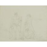 Attributed to William Frederick Woodington - Three figures, possibly Roman or Greek, 19th century