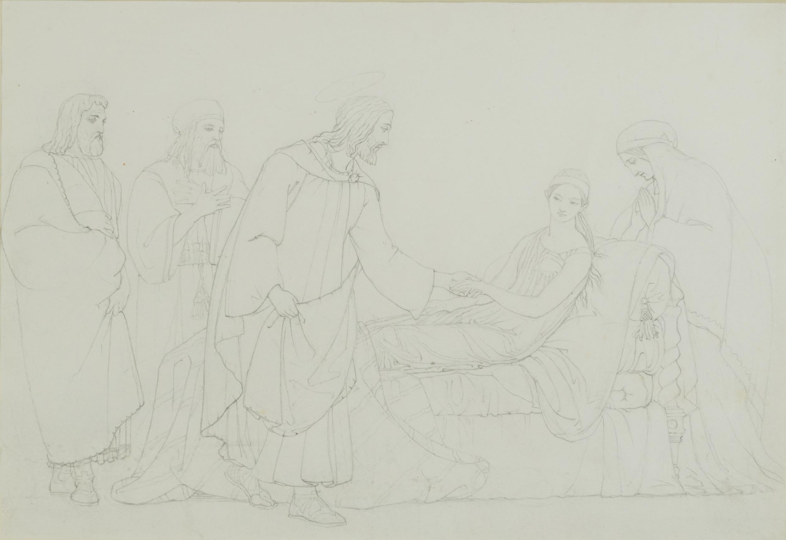 Attributed to William Frederick Woodington - Reclining female and Worshipping figures, 19th