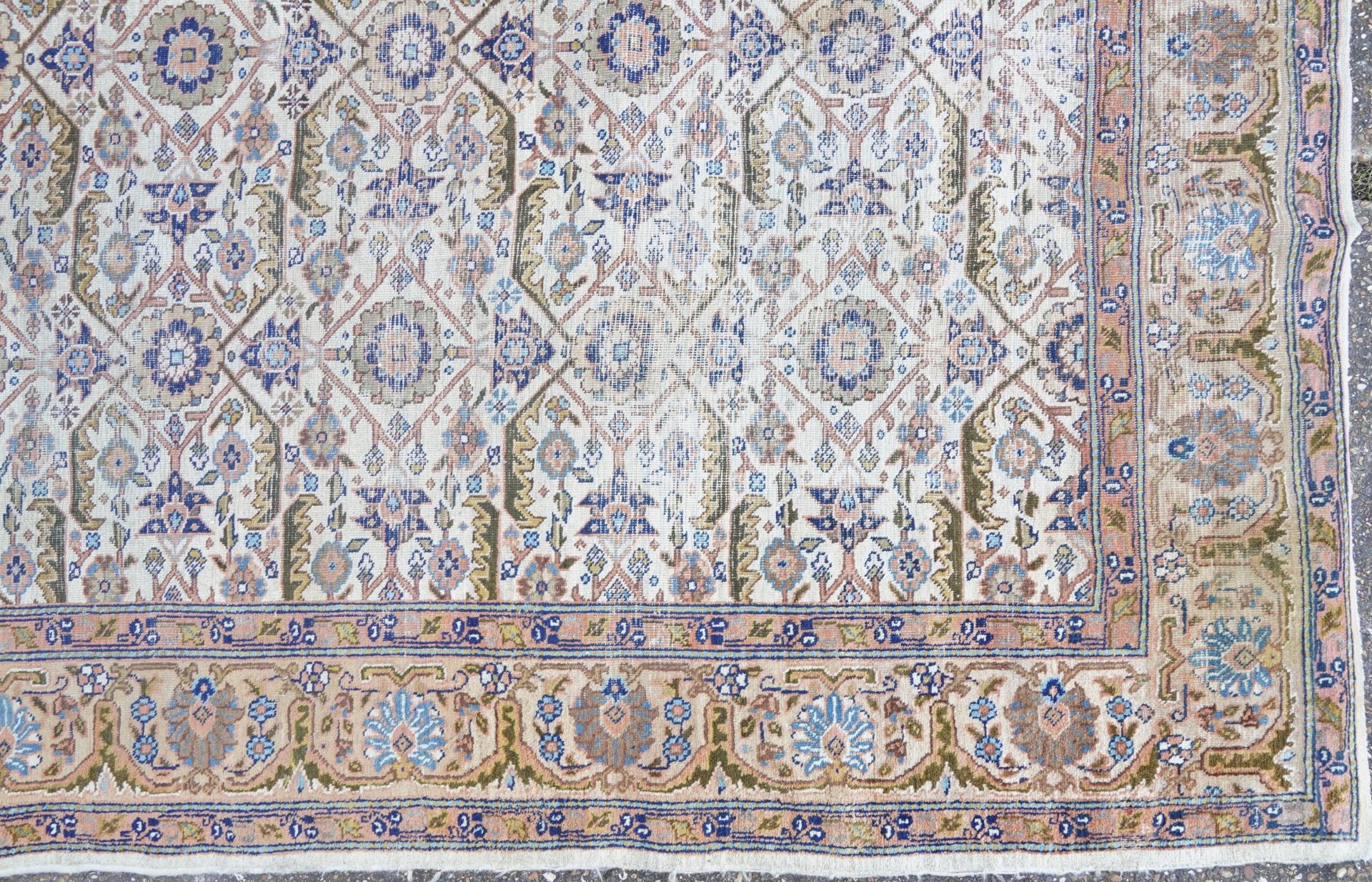 Rectangular Persian rug having an allover floral design within corresponding borders, 345cm x 255cm - Image 10 of 11