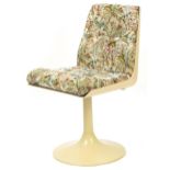 Vintage Allibert celluloid swivel salon chair with floral upholstery, 83cm high