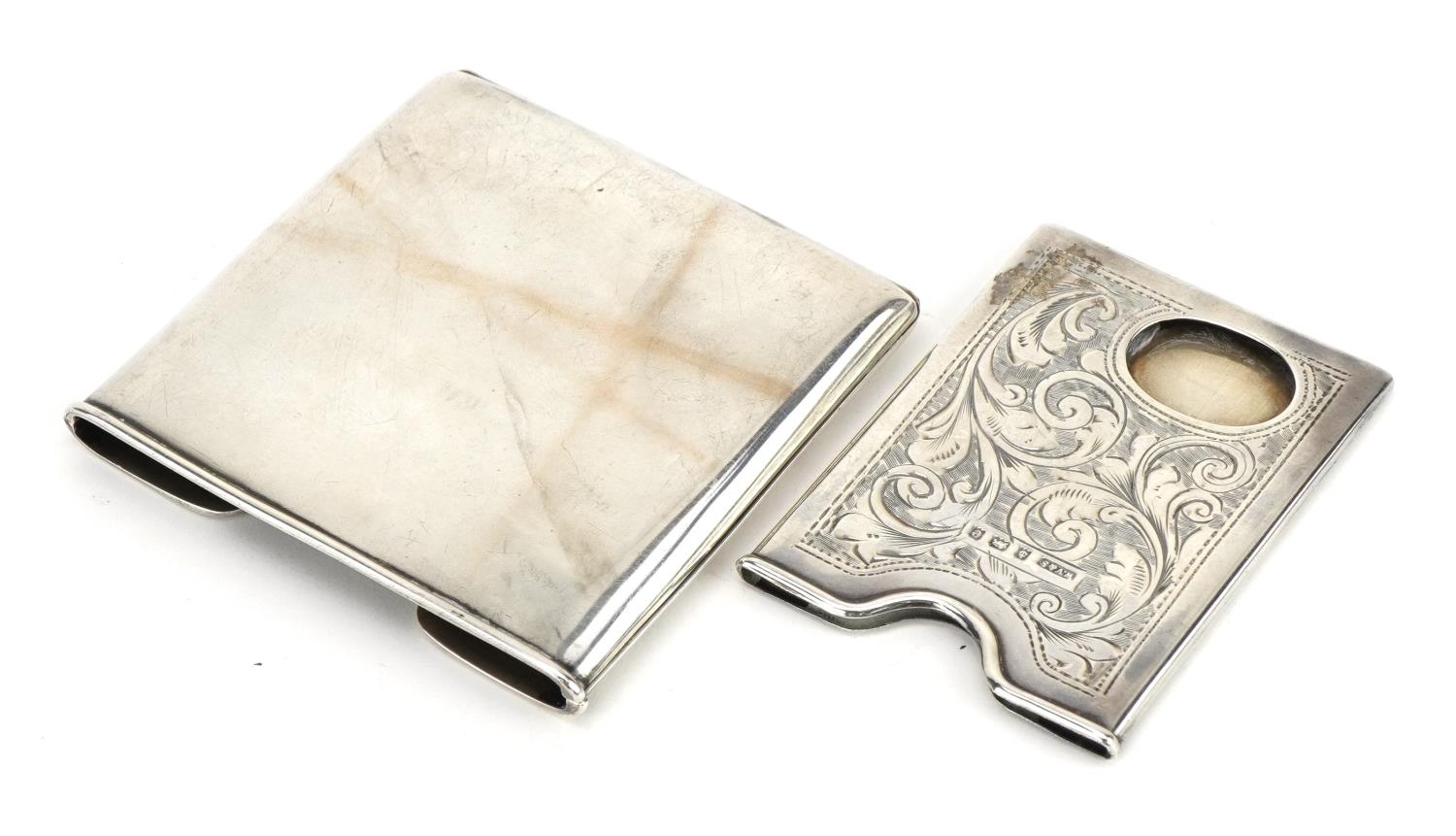 Two Victorian and later card cases including one with hinged front, the largest 7cm high, total 82. - Image 2 of 4