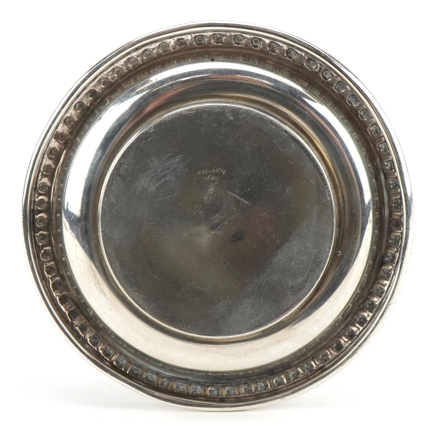 Silver Essex Crystal design pin dish decorated with a water bird in flight, Chester 1914, 8.5cm in - Image 3 of 4