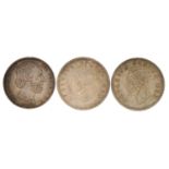 Two South African five shillings and a Willem III Koning two and a half guilders, 81.6g