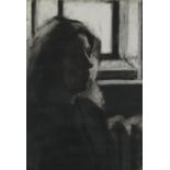 James Gracey '76 - Female before a window, charcoal, inscribed verso Purchased from the artist