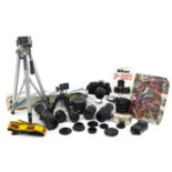 Vintage and later cameras, lenses and accessories including Nikon-301 camera, Panagor F-400mm