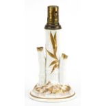 Foley Wileman, Victorian aesthetic Fola bamboo design candlestick, 19cm high