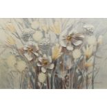 Frank Ferrante - Still life flowers, impasto oil on canvas, framed, 150cm x 99cm excluding the frame