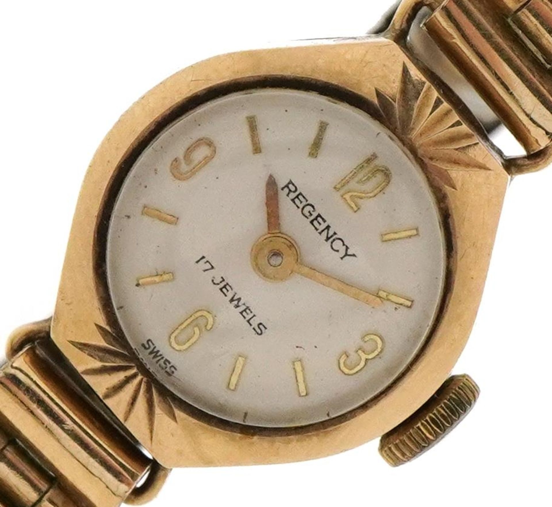 Regency, ladies 9ct gold wristwatch, the case 15mm in diameter