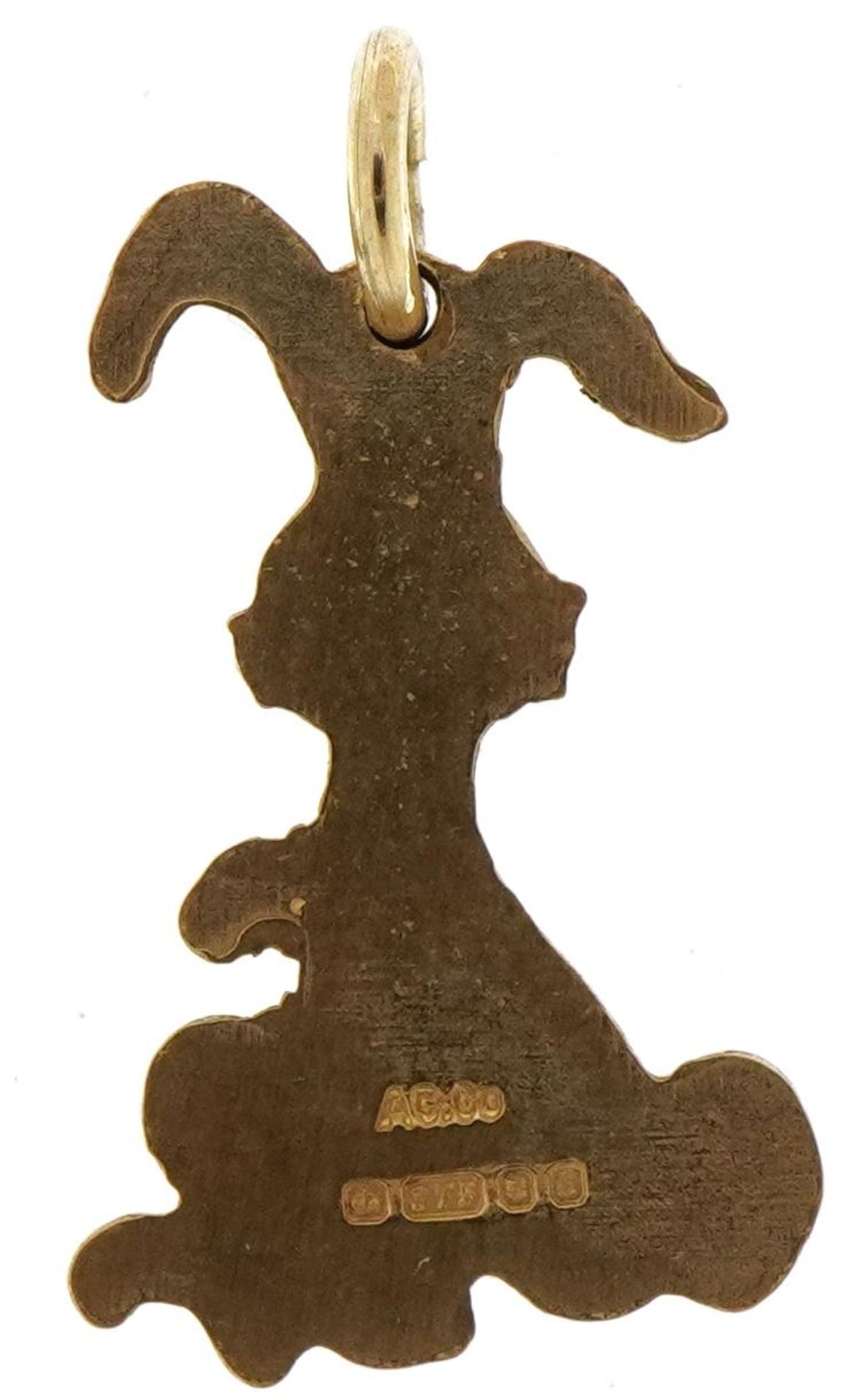 9ct gold stylised rabbit charm, 1.9cm high, 1.2g - Bild 2 aus 3