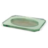 Attributed to Jean Luce, French Art Deco mirrored and frosted glass tray, 41cm x 26cm