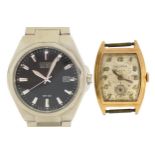 Citizen Eco Drive WR100 gentlemen's wristwatch and a vintage Bulova wristwatch