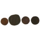 Four antique Persian coins