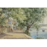 Ashton Cannell - Strand on the The Green, Chiswick, watercolour, The Wapping Group of Artists