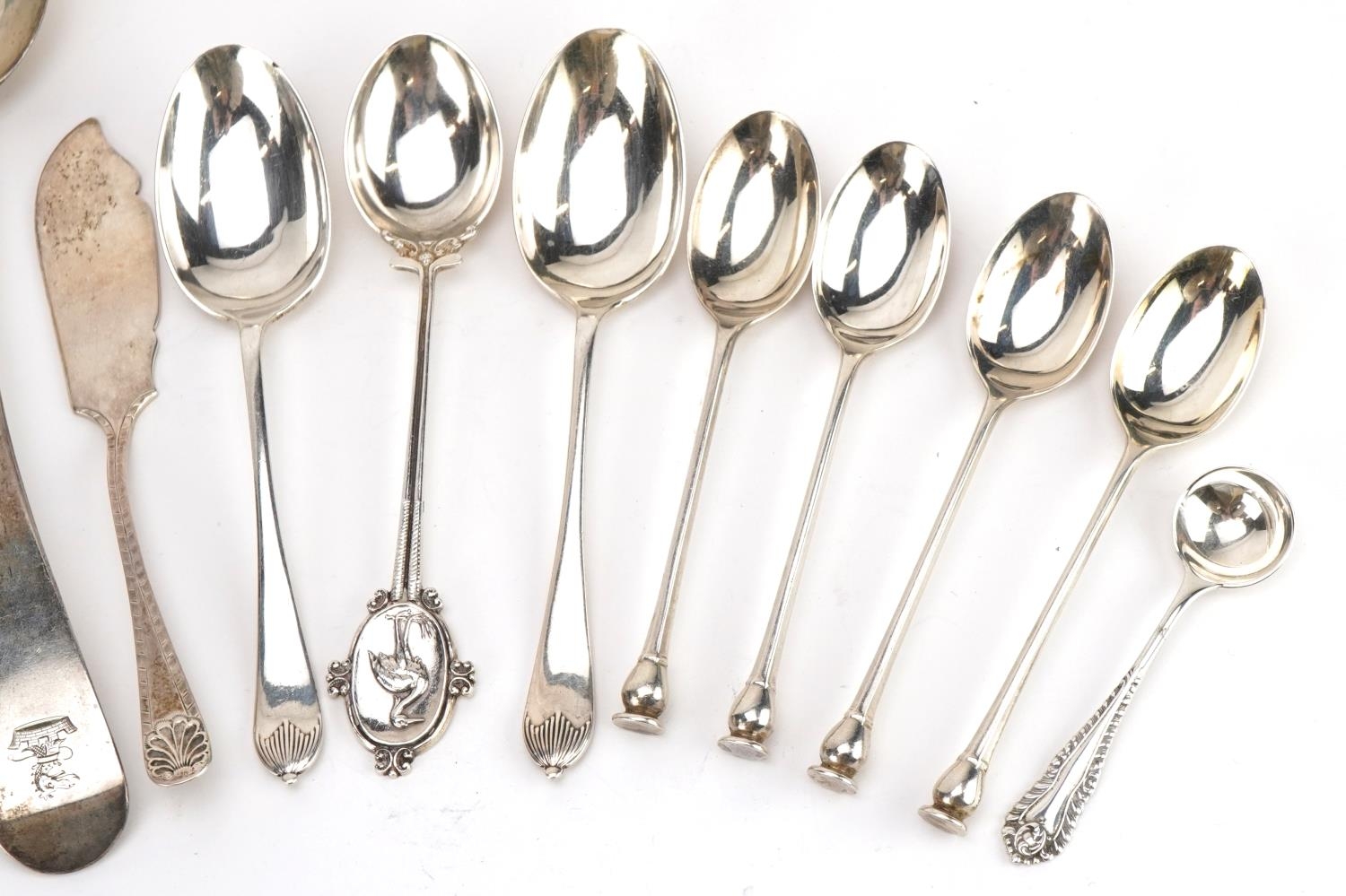 Georgian and later silver flatware including tablespoon by Josiah & George Piercy, London 1811 and - Image 3 of 5