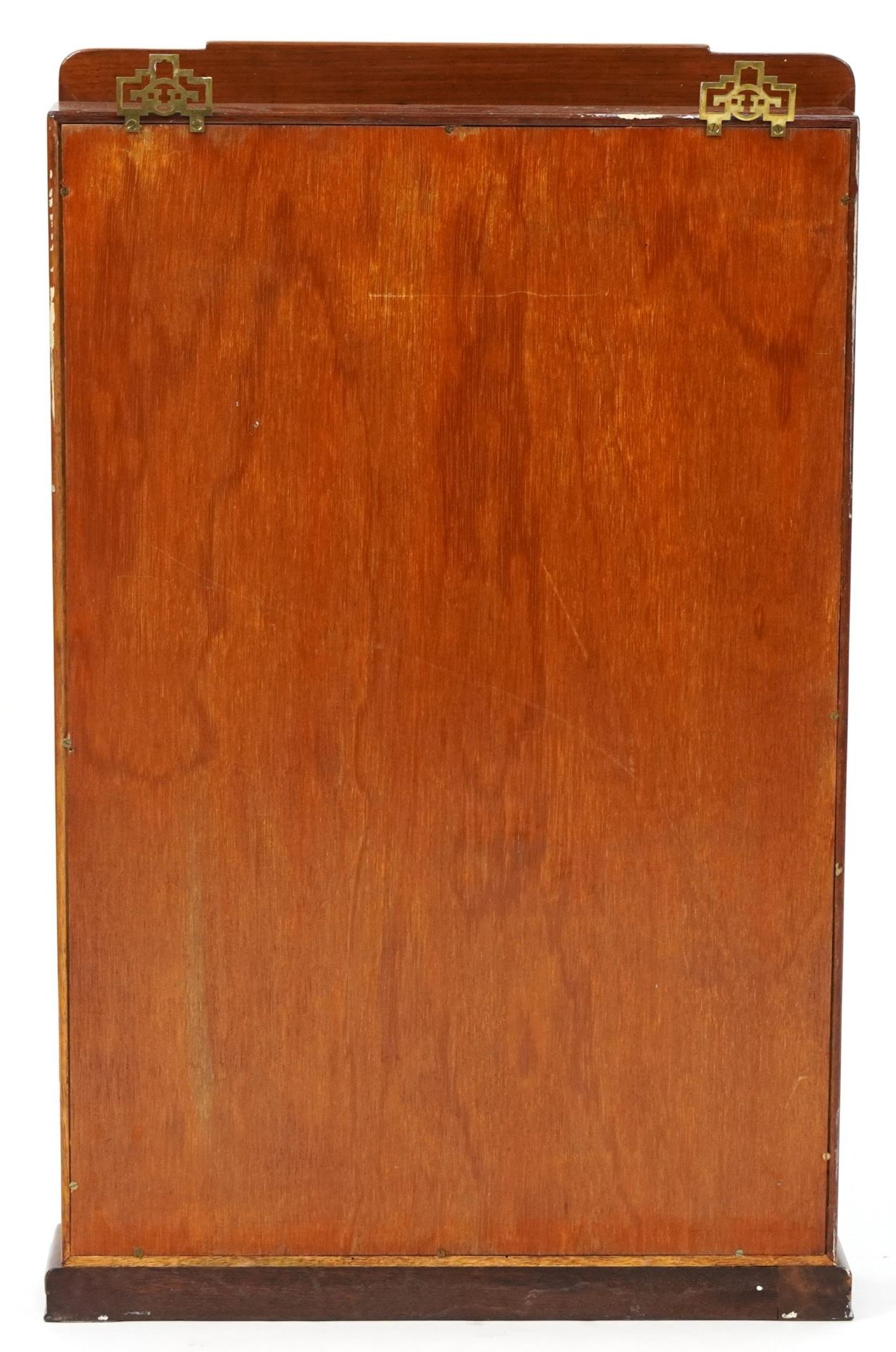 Chinese hardwood wall hanging display case with glazed door, 82.5cm H x 52.5cm W x 11.5cm D - Image 2 of 2