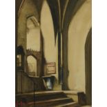 Gordon Mitchell Forsyth - The Well, York Cathedral, signed watercolour dated 1927, Royal Institute