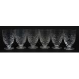 Set of six Waterford Crystal Powerscourt drinking glasses, each 10cm high