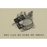 You Can be Sure of Shell, wood engraving inscribed verso Shell advertisement in signature no 4,