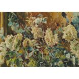 Herbert Graham McCulloch - White lilac, signed watercolour, various labels verso including Conway