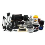 Camera accessories and electricals including Nikon Coolpix L120, Hoya 80-205mm lens and a