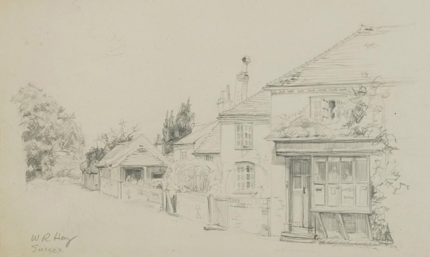 Mountainous loch scene, village street scene and figures fishing, three 19th century and later - Image 6 of 14