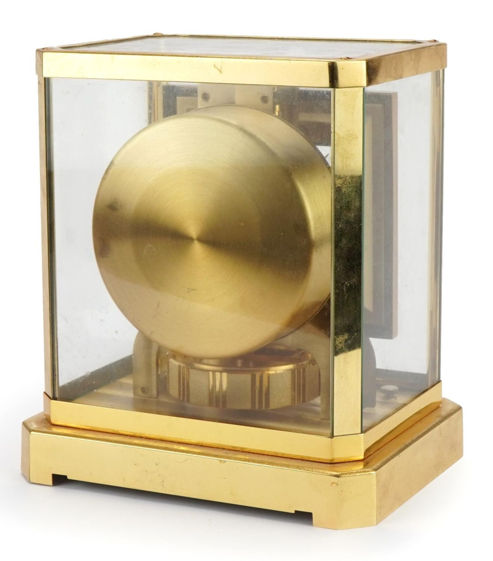 Jaeger LeCoultre brass cased Atmos clock, the square chapter ring having Arabic numerals, serial - Image 3 of 3
