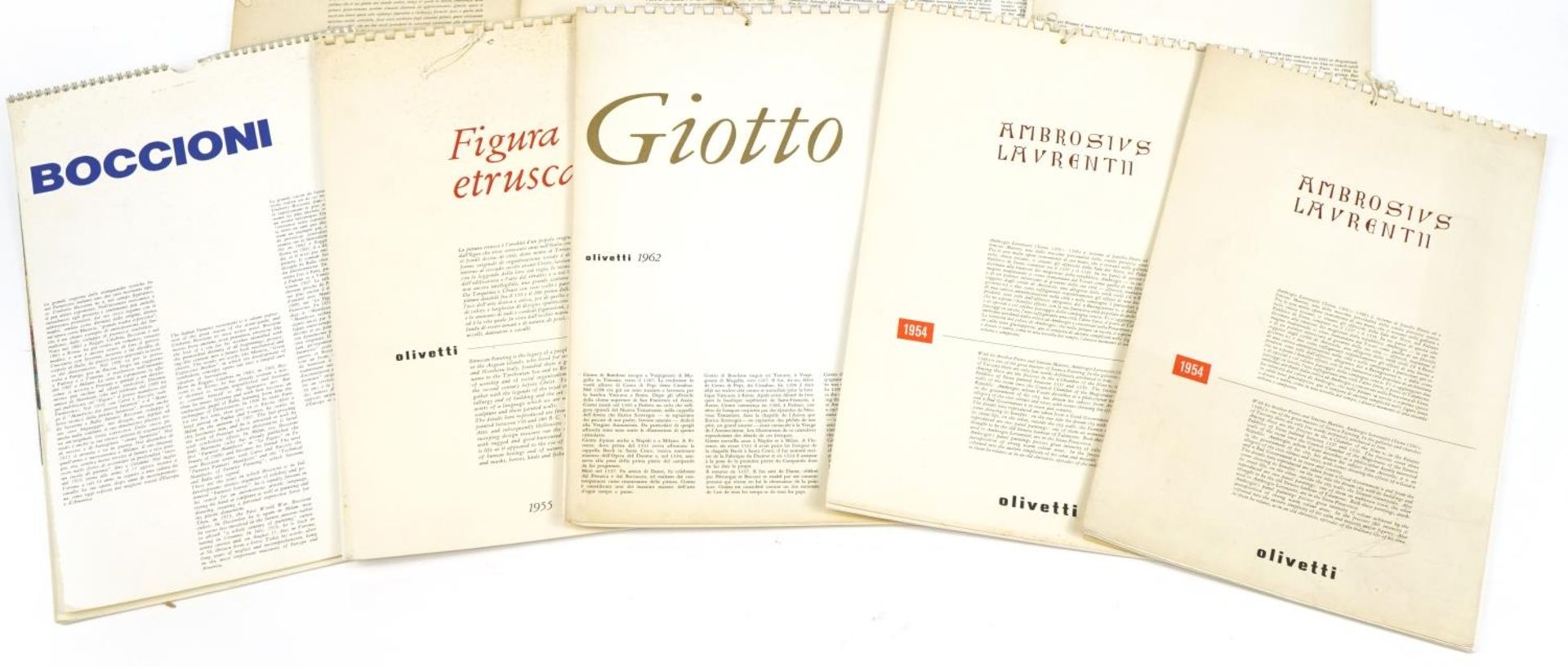 Nine vintage 1950s and 1960s calendars including Olivetti - Bild 3 aus 5