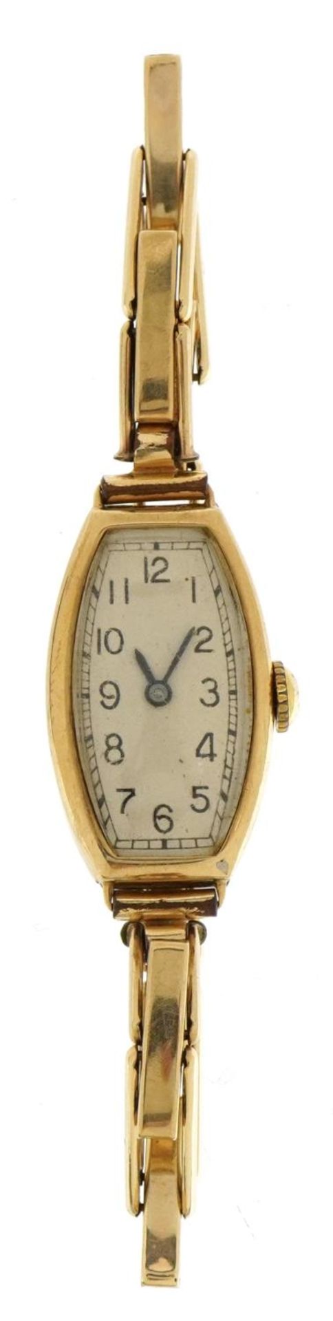 Ladies 9ct gold wristwatch with 9ct gold metal core bracelet housed in a Mappin & Webb London fitted - Image 2 of 4