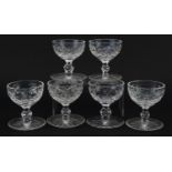 Set of six Waterford Crystal Powerscourt sundae dishes, each 12cm high