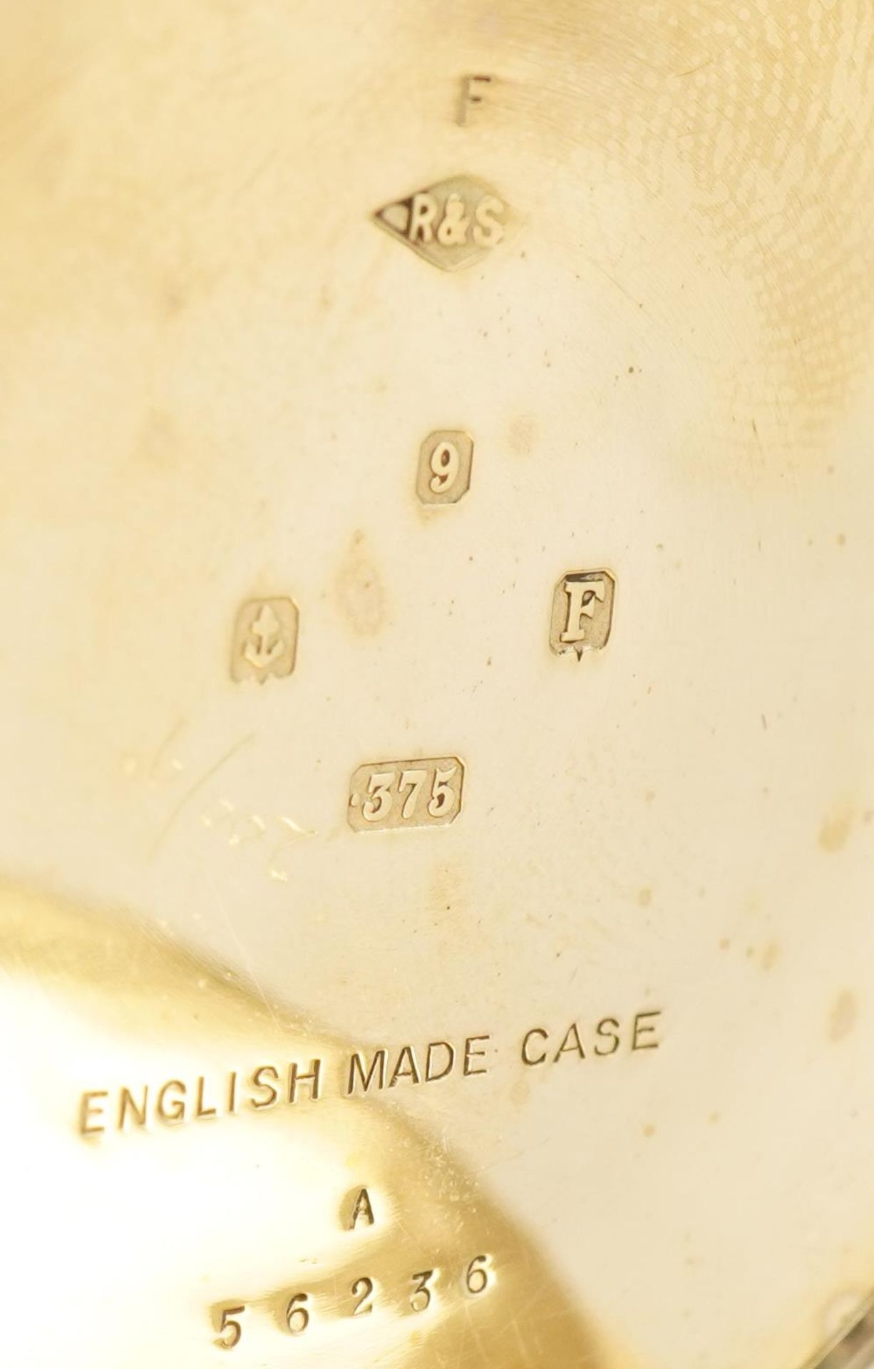 Buren, gentlemen's Buren 9ct gold open face pocket watch with subsidiary dial, the case numbered - Image 3 of 4