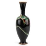 Japanese cloisonne vase enamelled with a three clawed dragon, 30cm high