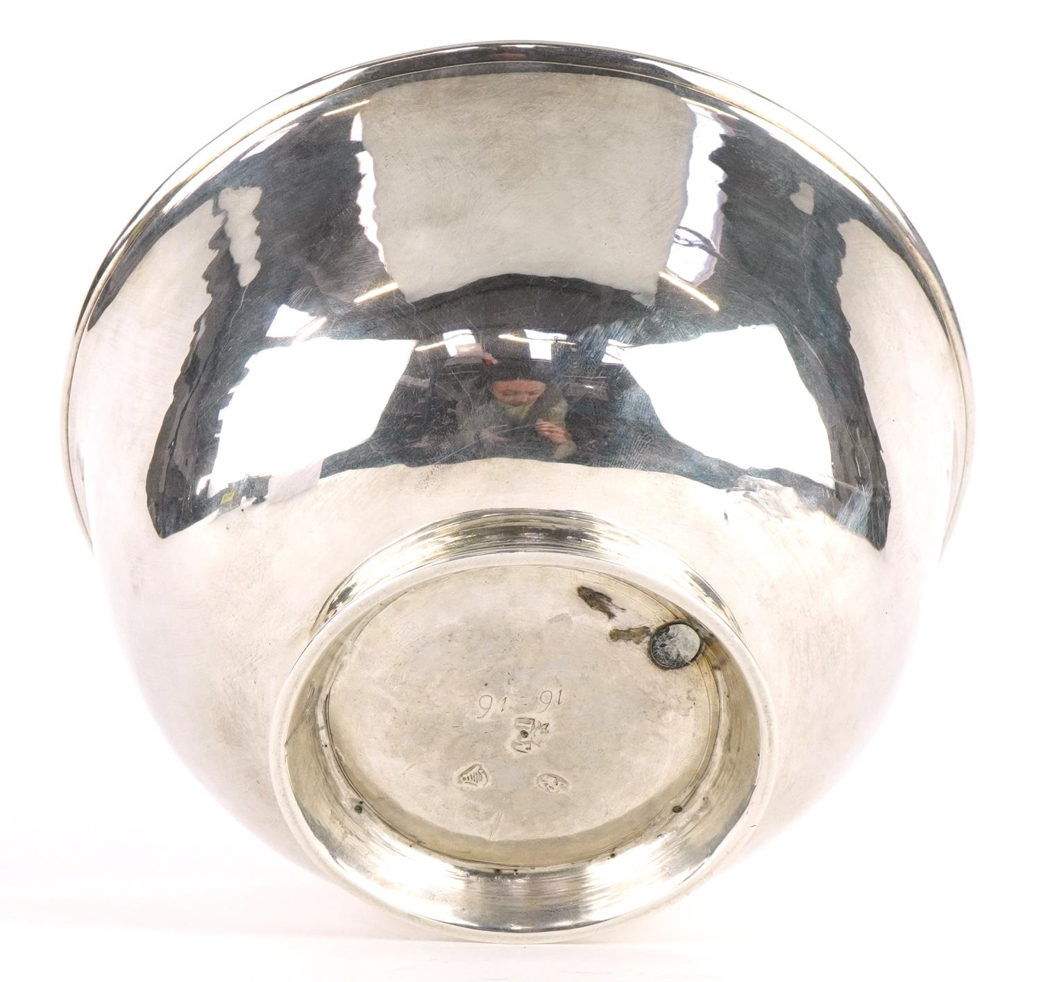 Thomas Walker, second quarter 18th century Irish silver footed bowl engraved with a heraldic - Image 3 of 4