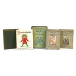 Five vintage children's books including Horsemanship by Sarah Bowes Lyon, Spring Songs With Music