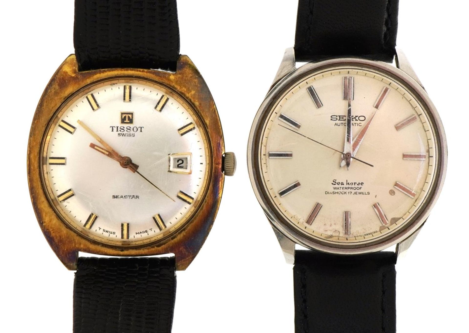 Two gentlemen's wristwatches comprising Tissot Seastar with date dial and Seiko Seahorse