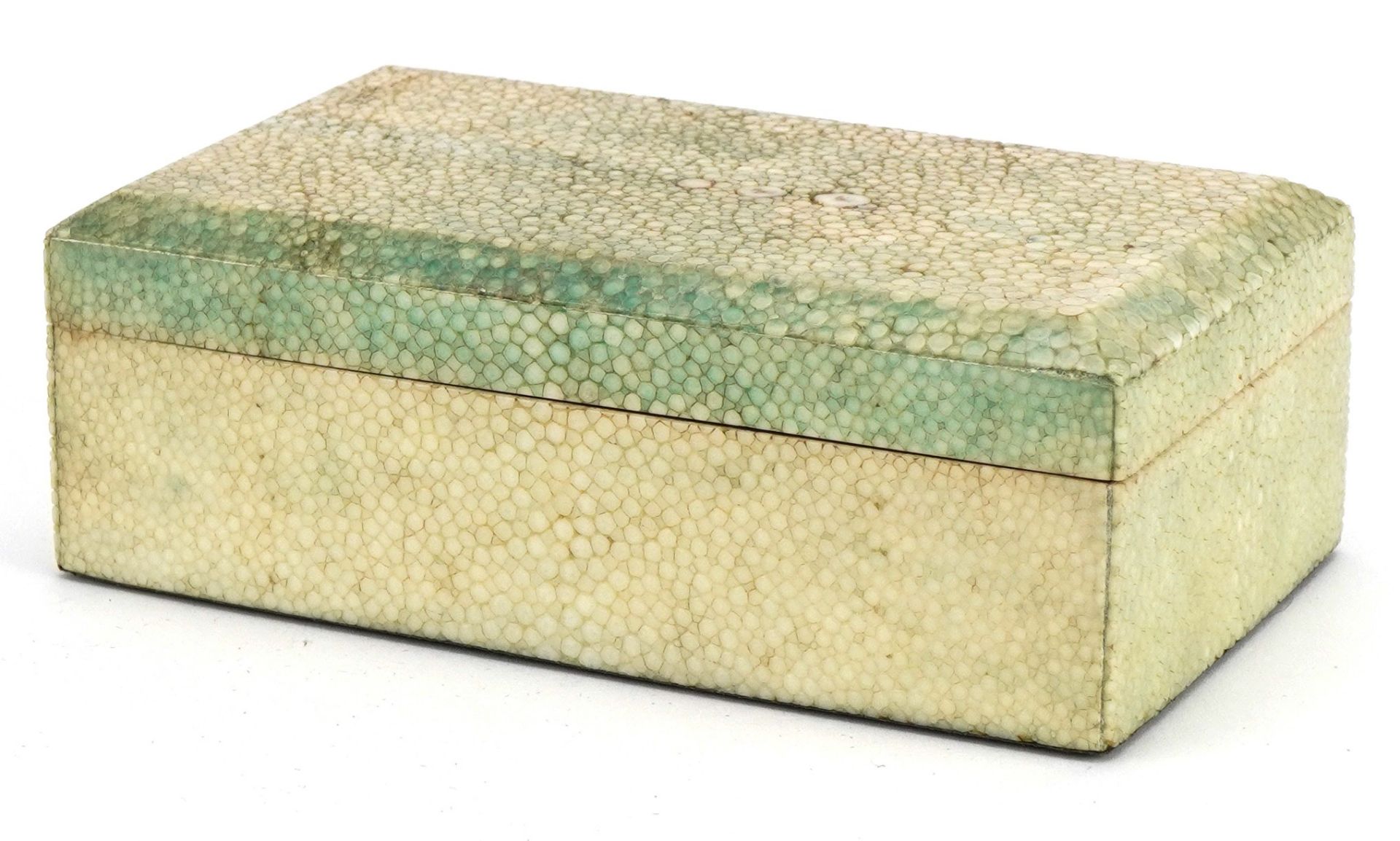 Early 20th century rectangular shagreen box and cover, 12.5cm wide - Bild 3 aus 4