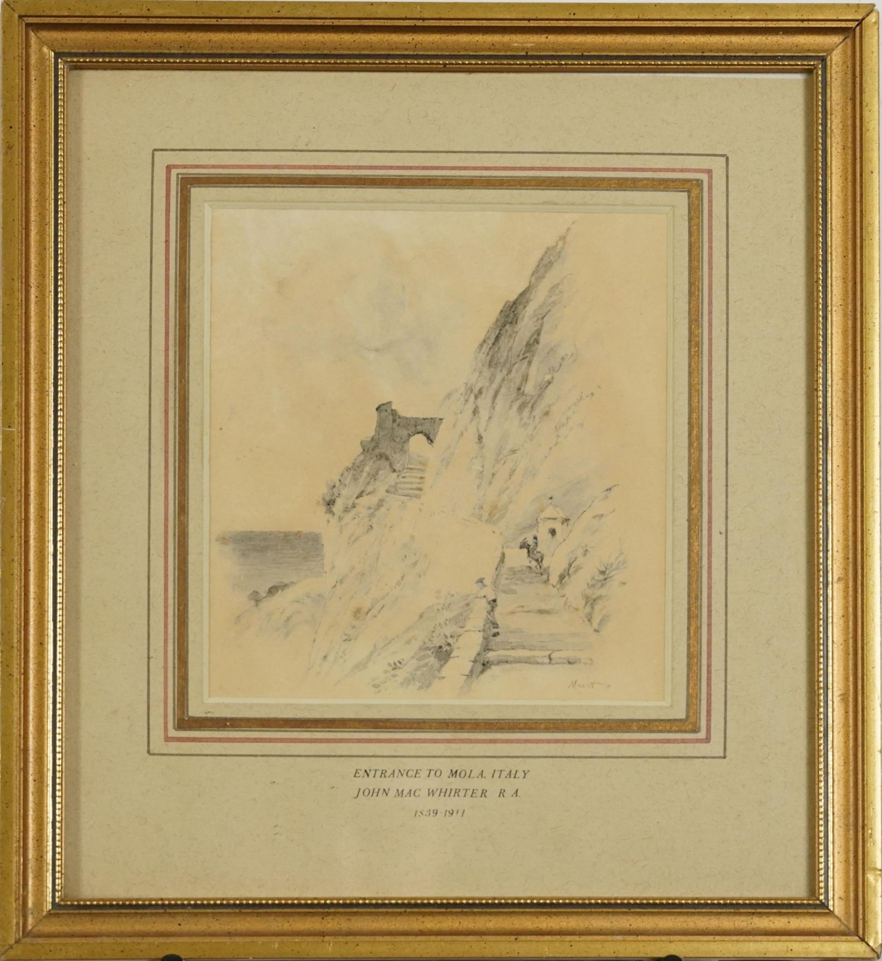 John MacWhirter - Entrance to Mola, Italy, late 19th/early 20th century Scottish ink and - Bild 2 aus 5
