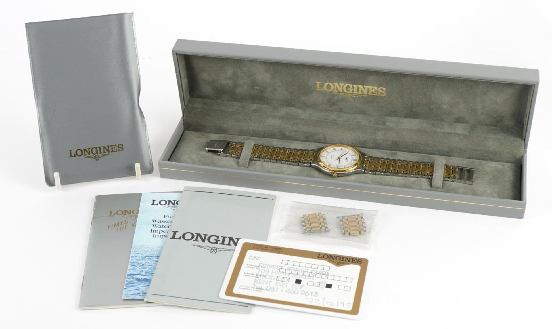 Longines, gentlemen's Longines Flagship dress watch with spare links, booklet and certificate, - Bild 6 aus 7