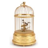 Reuge Music Swiss clockwork automaton musical birdcage, 28cm high