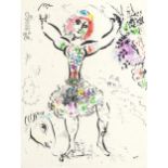 After Marc Chagall - The Juggler, French lithograph in colour, inscribed in pencil verso, mounted,