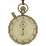Gentlemen's military issue stopwatch with T bar and clasp, 57mm in diameter