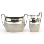 James Dixon & Sons Ltd, Victorian matched silver sugar bowl and milk jug, Sheffield 1895 and 1896,
