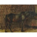 Thomas Hollis 1834 - Study of a horse, 19th century watercolour, inscribed verso, mounted framed and