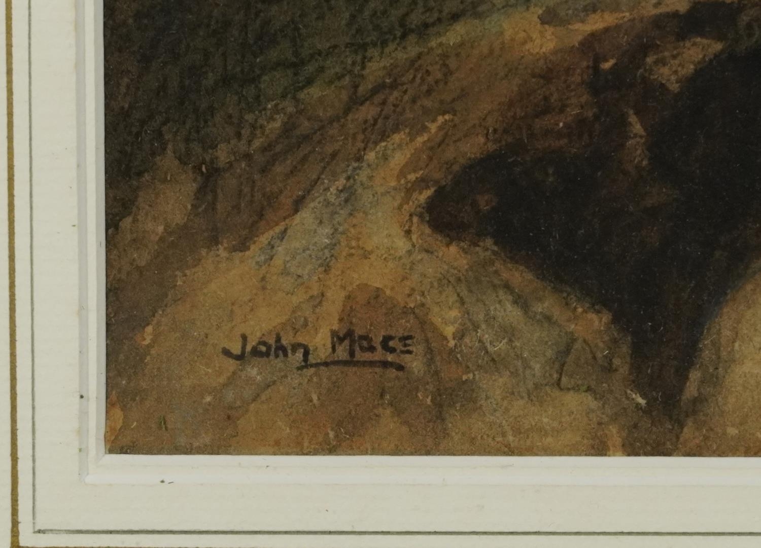 John Edmund Mace - Highland river in Spate, watercolour, inscribed verso, mounted, framed and - Image 3 of 6