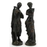 Two Grand Tour style patinated bronze figures including Venus de Milo, 9.5cm high For further