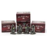 Four Myth & Magic prototype pewter wizards with boxes comprising Spring, Summer, Autumn and