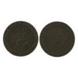 Two George III 1797 Cartwheel pennies For further information on this lot please contact the